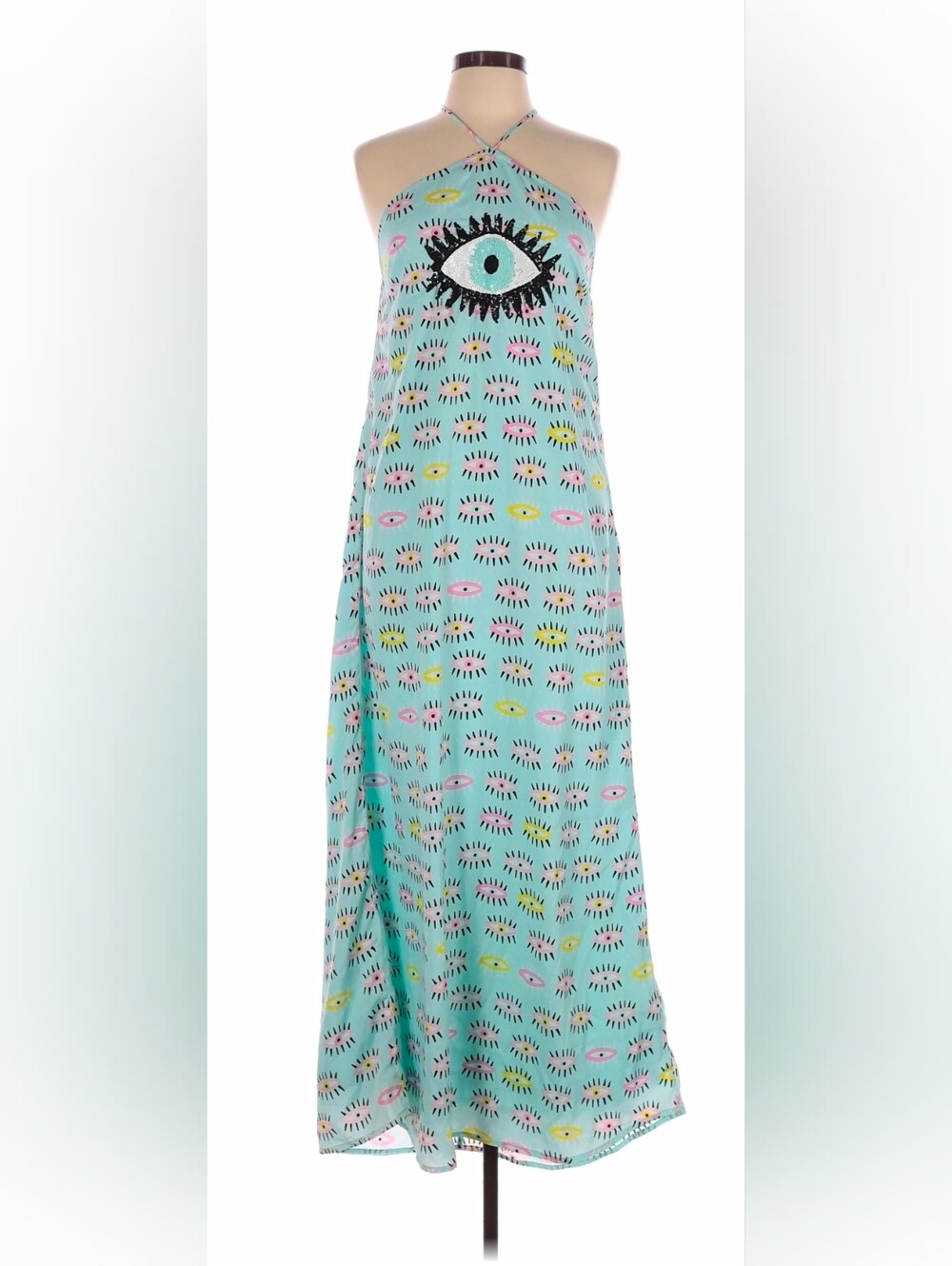 America & Beyond Evil Eye Maxi Dress Size L NWT